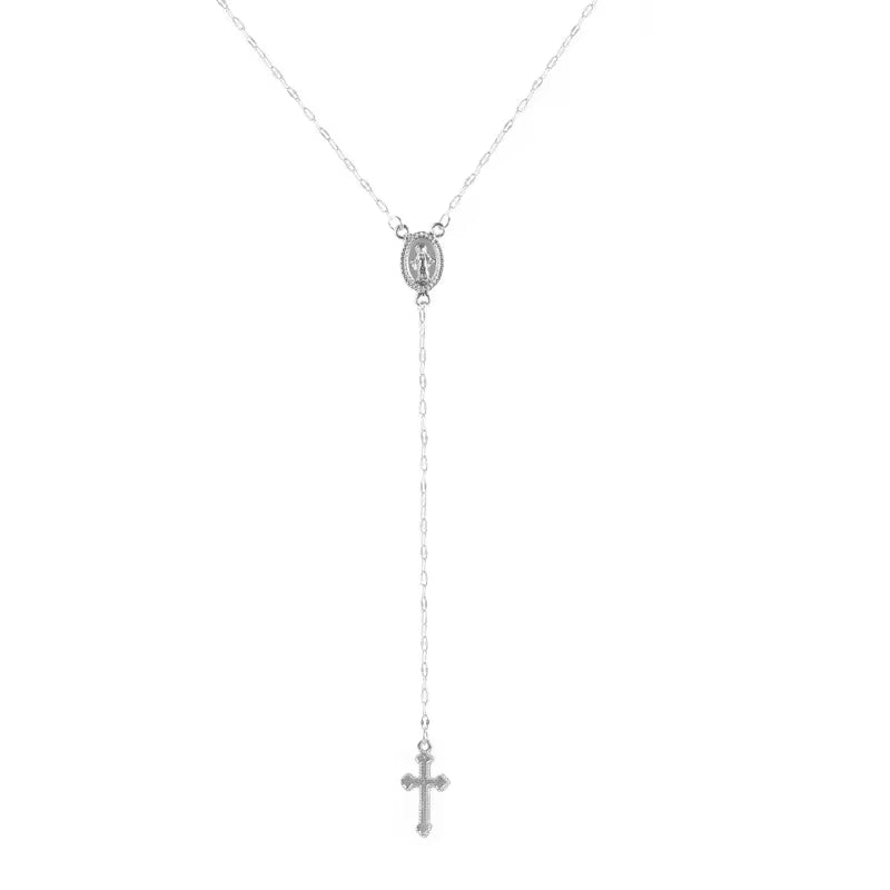 2024 New Fashion Vintage Christian Cross Bohemia Religious Rosary Pendant Necklace for Women Charm Jewelry Gifts