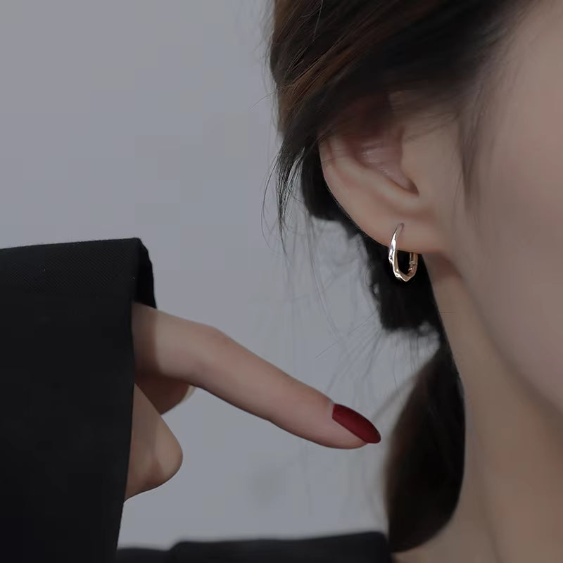 Authentic Minimalist 925 Sterling Silver Twist Hoop Earring for Women Wedding Stud Earrings Fashion Jewelry Gift