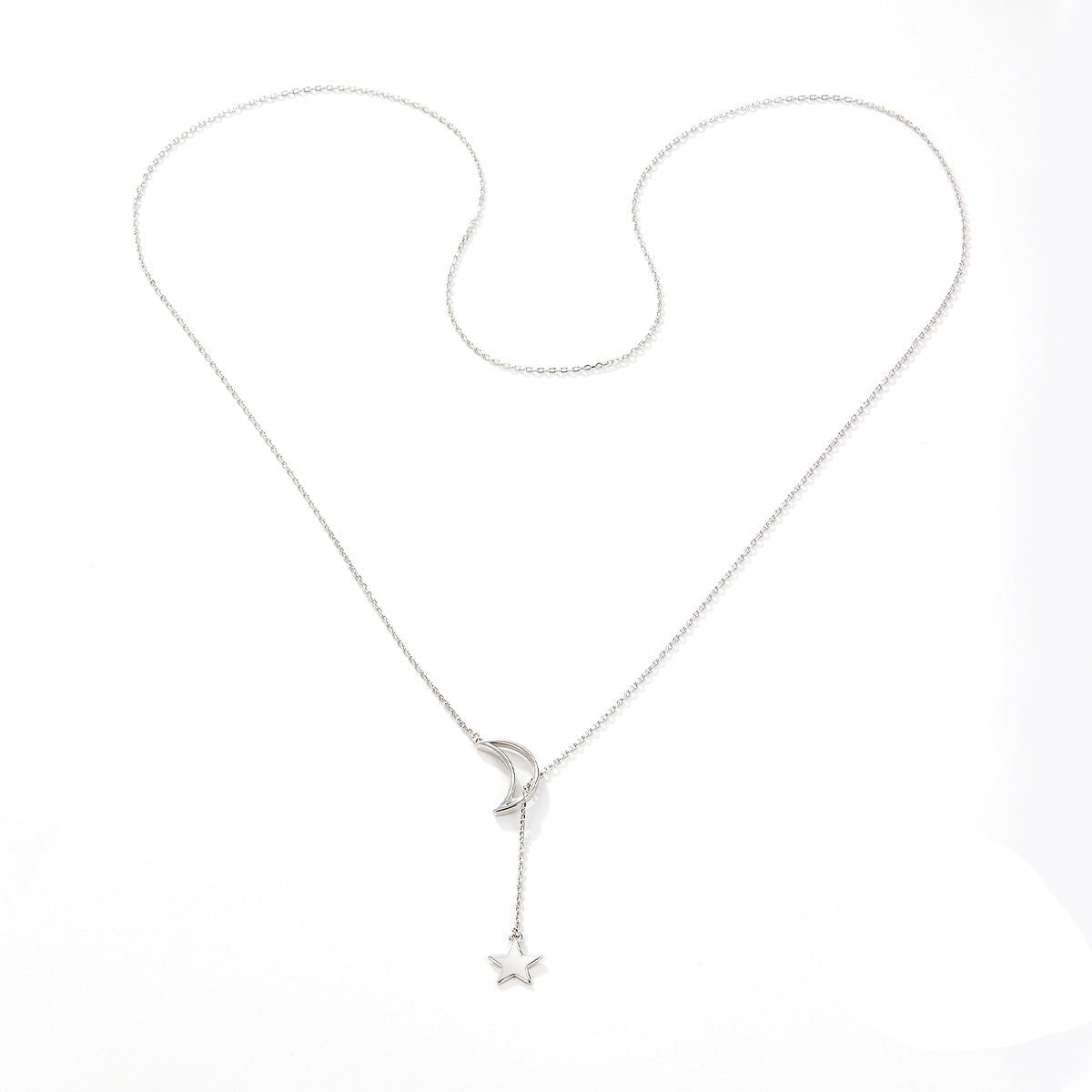 Star Moon Stretchable Adjustment S925 Silver Necklace