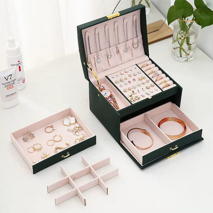 1PC, Lock Arch Three-Layer Jewelry Box, Suitable for All Kinds of Jewelry Storage