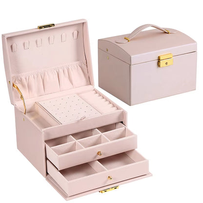 1PC, Lock Arch Three-Layer Jewelry Box, Suitable for All Kinds of Jewelry Storage