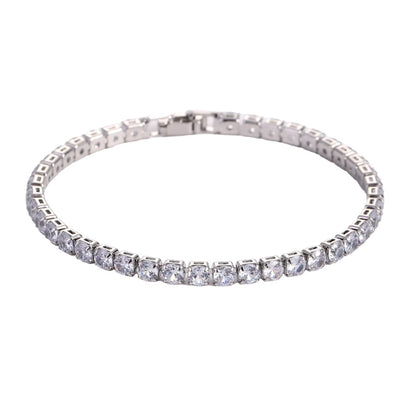 Luxury Hiphop Iced Out 4Mm Cubic Zirconia Crystal Tennis Bracelets for Women Men Gold Color Silver Color Bracelet Chain Jewelry
