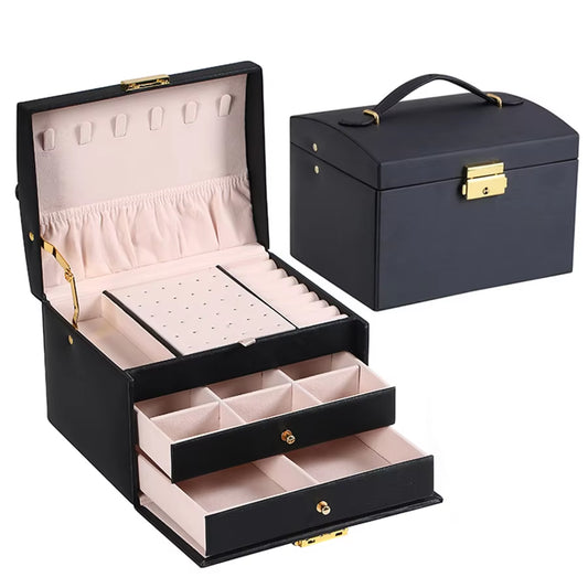 1PC, Lock Arch Three-Layer Jewelry Box, Suitable for All Kinds of Jewelry Storage