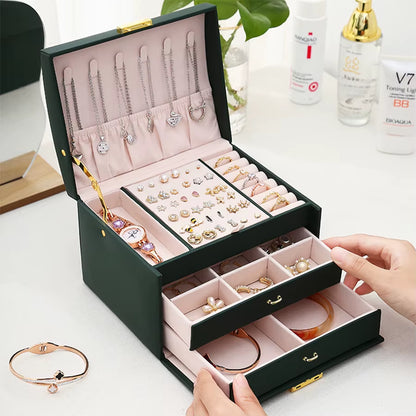 1PC, Lock Arch Three-Layer Jewelry Box, Suitable for All Kinds of Jewelry Storage