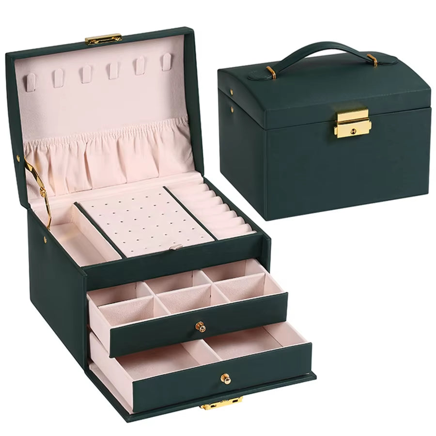1PC, Lock Arch Three-Layer Jewelry Box, Suitable for All Kinds of Jewelry Storage