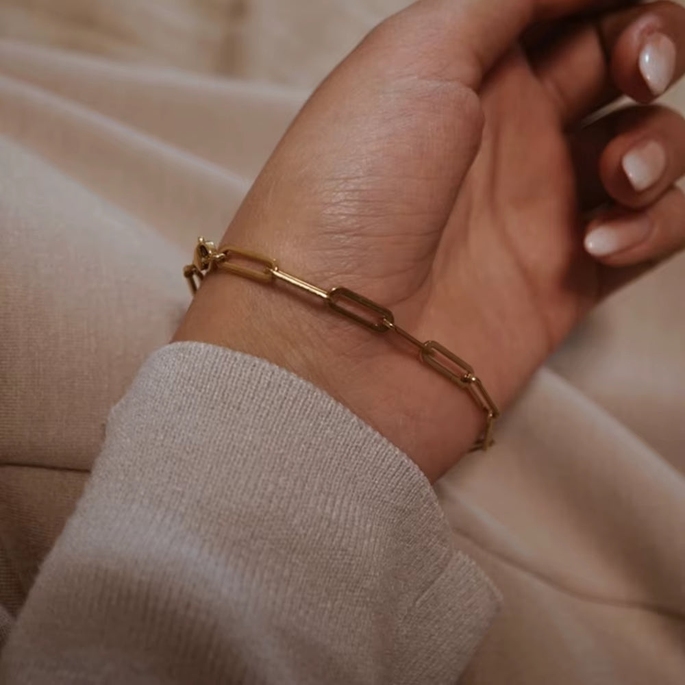 Simple Stainless Steel Bracelets for Woman Gold Color Link Chain Ladies Bracelet Classic Jewelry Wholesale/Dropshipping