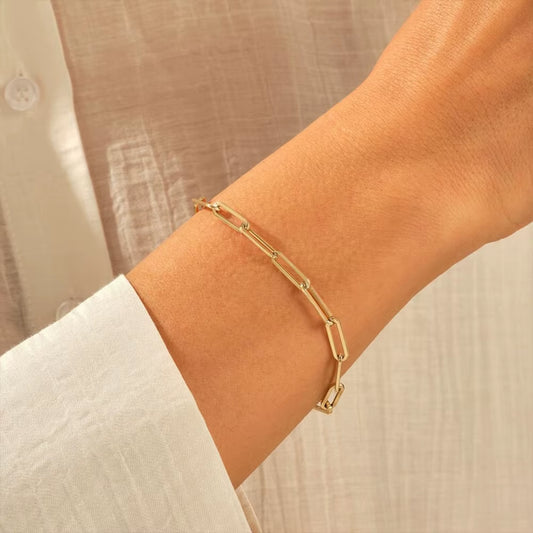 Simple Stainless Steel Bracelets for Woman Gold Color Link Chain Ladies Bracelet Classic Jewelry Wholesale/Dropshipping