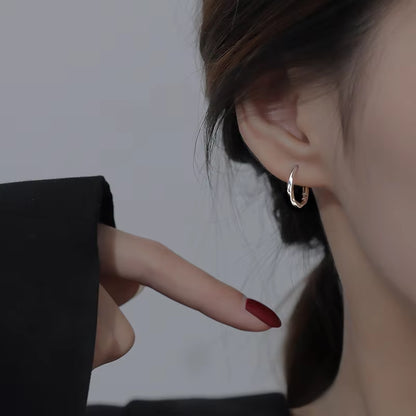 Authentic Minimalist 925 Sterling Silver Twist Hoop Earring for Women Wedding Stud Earrings Fashion Jewelry Gift