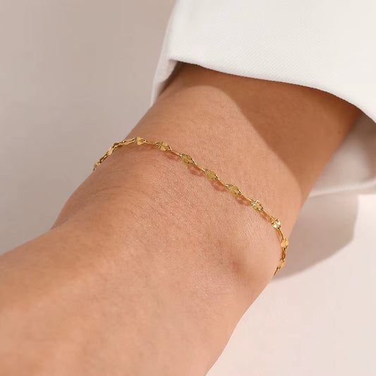 Stainless Steel Bracelet for Woman Simple Shiny Chain Bracelet with Adjustable Charm Minimalist Wedding Party Jewelry Wholesale