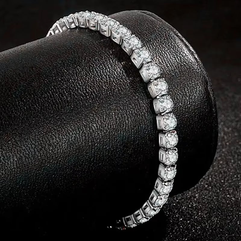 Luxury Hiphop Iced Out 4Mm Cubic Zirconia Crystal Tennis Bracelets for Women Men Gold Color Silver Color Bracelet Chain Jewelry