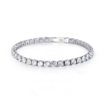 Luxury Hiphop Iced Out 4Mm Cubic Zirconia Crystal Tennis Bracelets for Women Men Gold Color Silver Color Bracelet Chain Jewelry
