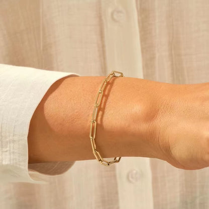 Simple Stainless Steel Bracelets for Woman Gold Color Link Chain Ladies Bracelet Classic Jewelry Wholesale/Dropshipping